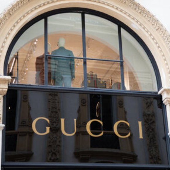 'GUCCI' GOLD~LEAF LOGO DUST BAG 21"×21" DOUBLE RIVET - Picture 8 of 12